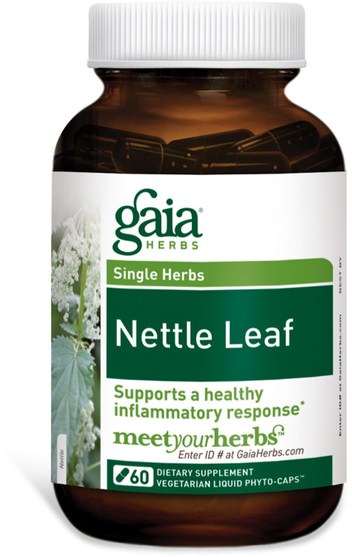 健康，肺和支氣管，草藥，蕁麻刺痛，蕁麻根 - Gaia Herbs, Nettle Leaf, 60 Veggie Liquid Phyto-Caps