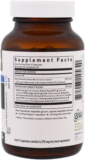 健康，男人，前列腺 - Gaia Herbs, Prostate Health, 120 Vegetarian Liquid Phyto-Caps