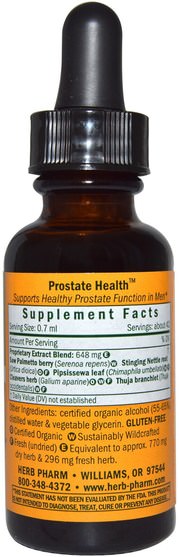健康，男人，前列腺 - Herb Pharm, Prostate Health, System, 1 fl oz (30 ml)