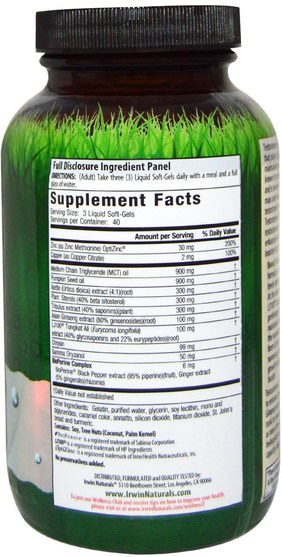 健康，男人，睾丸激素 - Irwin Naturals, Testosterone UP, 120 Liquid Soft-Gels