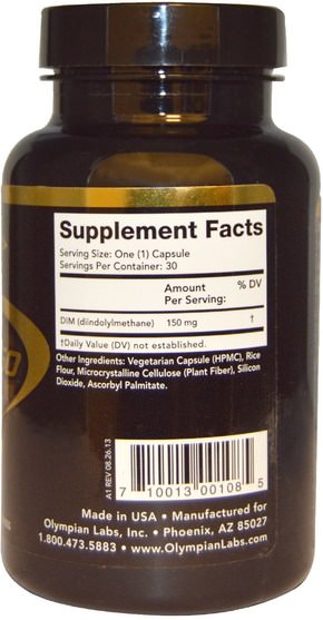 健康，男性，睾丸激素，補充劑，二吲哚基甲烷（昏暗） - Olympian Labs Performance Sports Nutrition, DIM, 150 mg, 30 Capsules