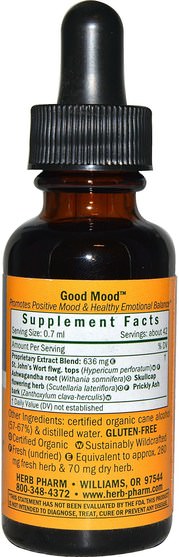 健康，心情 - Herb Pharm, Good Mood, 1 fl oz (30 ml)