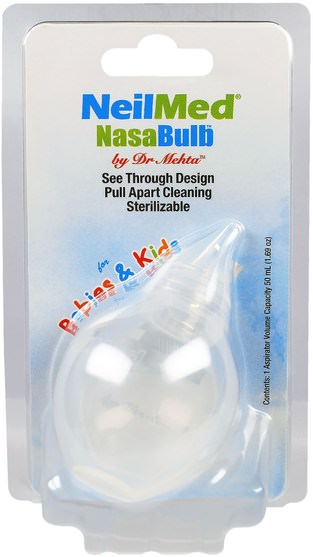 健康，鼻腔健康，鼻腔，兒童健康，嬰兒，兒童 - NeilMed, Nasa Bulb, For Babies & Kids, 1.69 oz (50 ml)