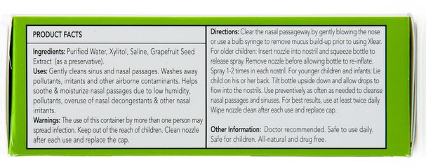 健康，鼻腔健康，鼻腔噴霧劑，兒童健康，嬰兒及兒童產品 - Xlear, Kids Xlear, Saline Nasal Spray.75 fl oz (22 ml)