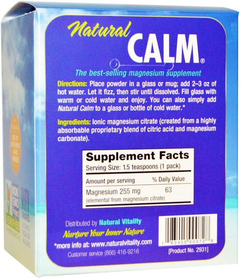 健康，自然平靜，抗壓力 - Natural Vitality, Natural Calm, The Anti-Stress Drink, Original (Unflavored), 30 Single-Serving Packs, 0.12 oz (3.3 g)