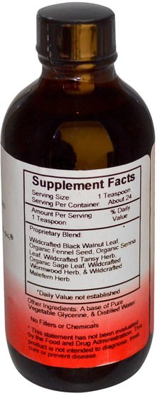 健康，寄生蟲 - Christophers Original Formulas, Herbal Parasite Syrup, 4 fl oz (118 ml)