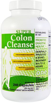 500 mg, 240 Capsules by Health Plus Super Colon Cleanse, 健康，排毒，結腸清洗 HK 香港