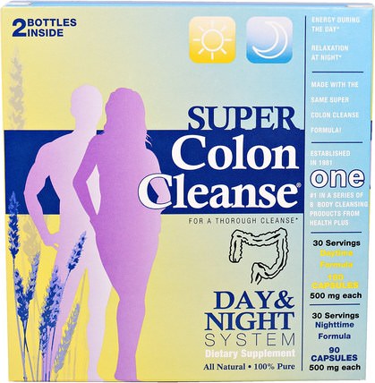 Day & Night System, 2 Bottle Kit by Health Plus Super Colon Cleanse, 健康，排毒，結腸清洗 HK 香港