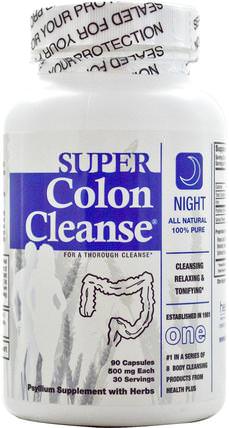 Night, 90 Capsules by Health Plus Super Colon Cleanse, 健康，排毒，結腸清洗 HK 香港