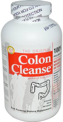 One, 625 mg, 200 Capsules by Health Plus The Original Colon Cleanse, 補充劑，洋車前子殼，洋車前子殼膠囊，健康，排毒，結腸清洗 HK 香港