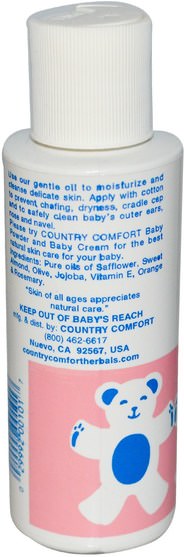 健康，懷孕，尿布，嬰兒爽身粉油 - Country Comfort, Baby Oil, 4 fl oz (118 ml)