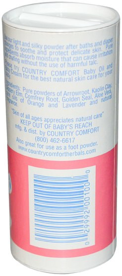 健康，懷孕，尿布，嬰兒爽身粉油 - Country Comfort, Baby Powder, 3 oz (81 g)
