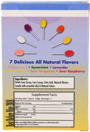 健康，懷孕，噁心緩解 - Three Lollies, Preggie Pops, 7 Delicious All Natural Flavors, 7 Lollipops, 10 g Each