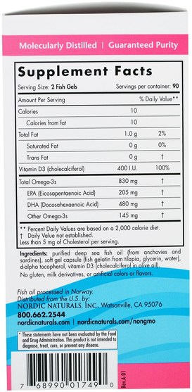 健康，懷孕 - Nordic Naturals, Prenatal DHA, Fish Gelatin, Unflavored, 500 mg, 180 Soft Gels