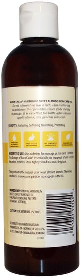 健康，皮膚，杏仁油外用，按摩油 - Aura Cacia, Natural Skin Care Oil, Nurturing Sweet Almond, 16 fl oz (473 ml)