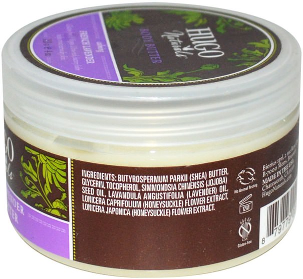健康，皮膚，身體黃油 - Hugo Naturals, Body Butter, French Lavender, 4 oz (113 g)