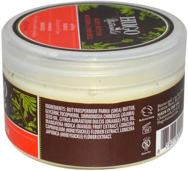 健康，皮膚，身體黃油 - Hugo Naturals, Mango Body Butter, 4 oz (113 g)