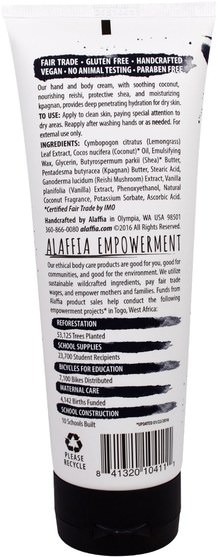 健康，皮膚，潤膚露 - Alaffia, Hand & Body Cream, Coconut Vanilla, 8 fl oz (236 ml)