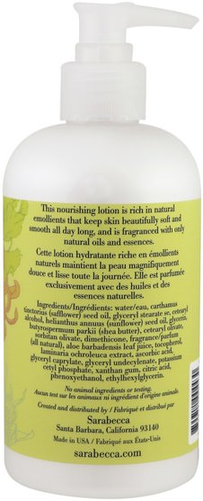 健康，皮膚，潤膚露 - Sarabecca, Body Lotion, Floral Citrus, 9.5 fl oz (280 ml)