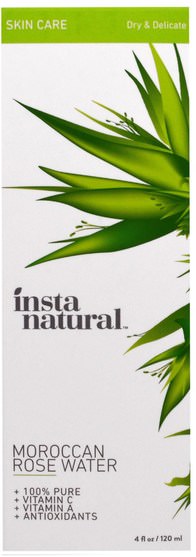 健康，護膚，沐浴，美容，香水噴霧 - InstaNatural, Rose Water Facial Toner, Alcohol-Free, 4 fl oz (120 ml)