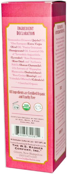 保健，護膚，美容，面部護理 - Badger Company, Antioxidant Body Oil, Damascus Rose, 4 fl oz (118 ml)