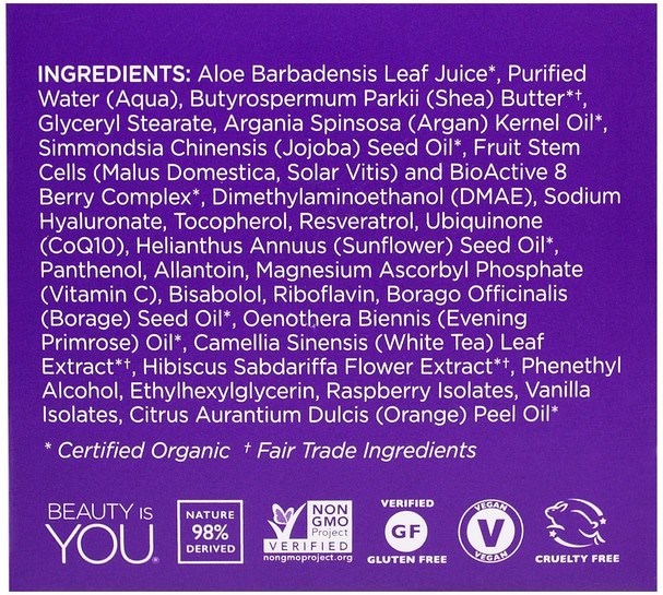 健康，皮膚，面霜一天，美容，透明質酸皮膚 - Andalou Naturals, Lift & Firm Cream, Hyaluronic DMAE, 1.7 oz (50 g)