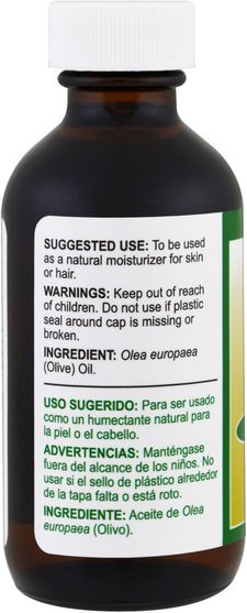 健康，皮膚 - De La Cruz, Olive Oil, 100% Pure and Natural, 2 fl oz (59 ml)