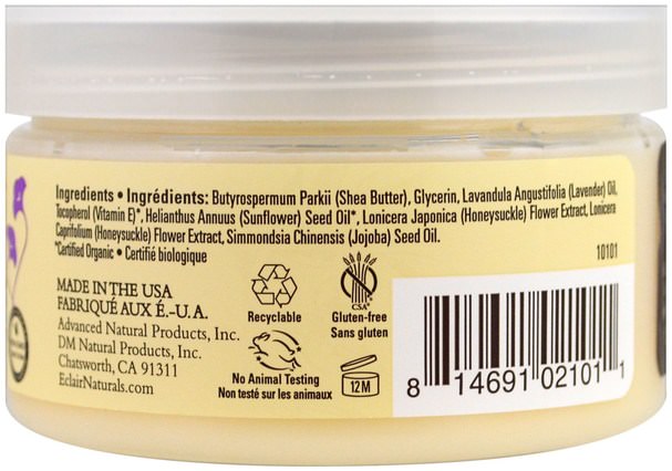 健康，皮膚 - Eclair Naturals, Body Butter, French Lavender, 4 oz (113 g)