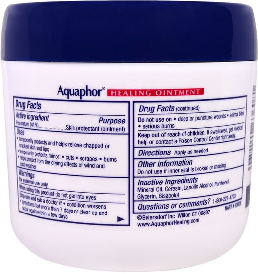 健康，皮膚，傷害燒傷 - Aquaphor, Healing Ointment, Skin Protectant, 14 oz (396 g)