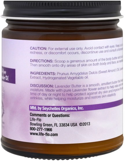 健康，皮膚 - Life Flo Health, Lavender Butter, with Pure Lavender Oil, 9 fl oz (266 ml)