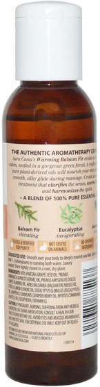 健康，皮膚，按摩油 - Aura Cacia, Aromatherapy Body Oil, Warming Balsam Fir, 4 fl oz (118 ml)