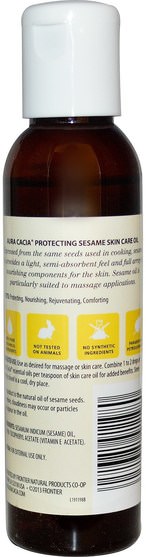 健康，皮膚，按摩油 - Aura Cacia, Natural Skin Care Oil, Protecting Sesame, 4 fl oz (118 ml)