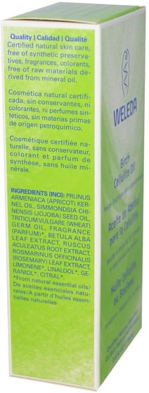 健康，皮膚，按摩油，橘皮組織 - Weleda, Birch Cellulite Oil, 3.4 fl oz (100 ml)