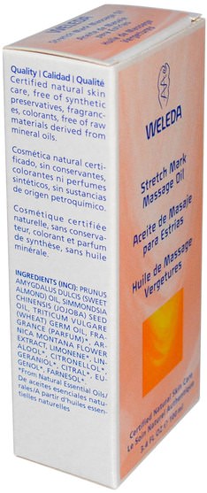 健康，皮膚，按摩油，懷孕 - Weleda, Stretch Mark Massage Oil, 3.4 fl oz (100 ml)