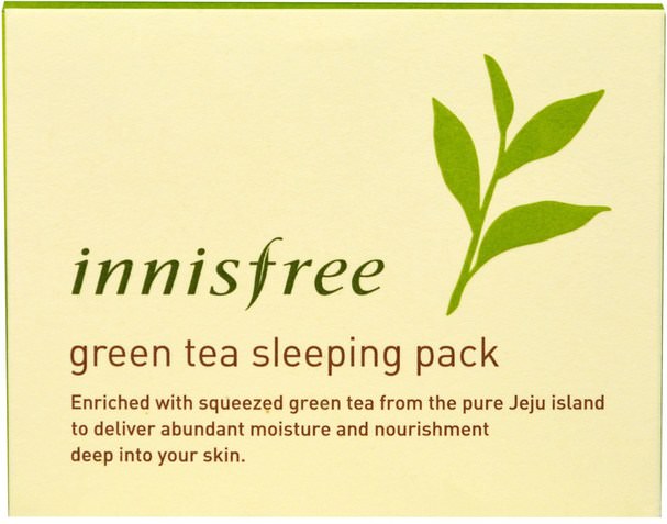 健康，皮膚，晚霜，美容，面部護理，綠茶皮膚 - Innisfree, Green Tea Sleeping Pack, 2.7 oz (80 ml)