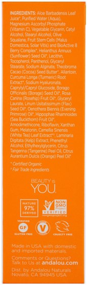 健康，皮膚血清，美容，面部護理，美白面部護理 - Andalou Naturals, Enlighten Serum, Turmeric + C, Brightening, 1.1 fl oz (32 ml)