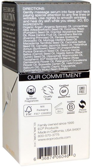 健康，皮膚血清，美容，面部護理，皮膚 - EO Products, Ageless Skin Care, Transformative Night Serum, 1 fl oz (30 ml)