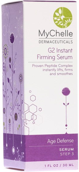 健康，皮膚血清，美容，面部護理，皺紋霜 - MyChelle Dermaceuticals, G2 Instant Firming Serum, Age Defense, Step 3, 1 fl oz (30 ml)