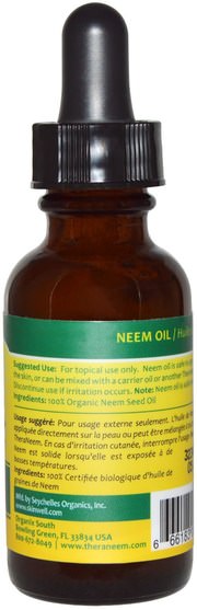 健康，皮膚血清 - Organix South, TheraNeem Naturals, Neem Oil, 1 fl oz (30 ml)