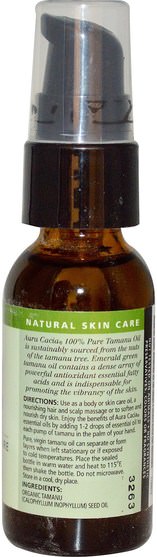 健康，皮膚，tamanu油，按摩油 - Aura Cacia, Organic Tamanu Oil, Nourishing, 1 fl oz (30 ml)