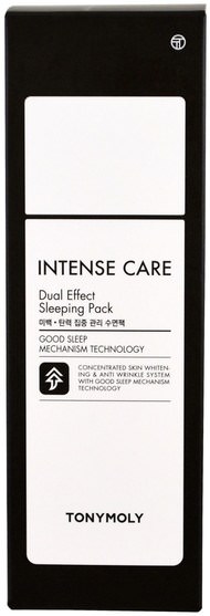 健康，皮膚 - Tony Moly, Intense Care, Dual Effect Sleeping Pack, 3.52 fl oz (100 ml)