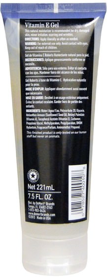 健康，皮膚，維生素E油霜 - Robert Research Labs, Vitamin E Gel, 7.5 fl oz (221 ml)