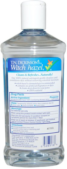 健康，皮膚，金縷梅 - Dickinson Brands, Witch Hazel, For Face & Body, 16 fl oz (473 ml)