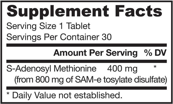 健康，藥物濫用，成癮，sam-e（s-adenosyl methionine），sam-e 400 mg - Jarrow Formulas, Natural SAM-e (S-Adenosyl-L-Methionine) 400, 400 mg, 30 Enteric-Coated Tablets