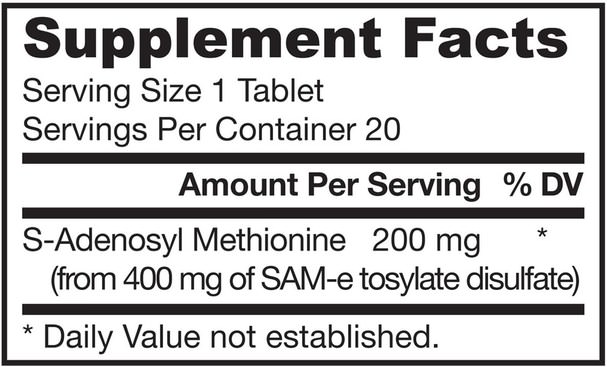 健康，藥物濫用，成癮，sam-e（s-adenosyl methionine），sam-e 200 mg - Jarrow Formulas, SAM-e (S-Adenosyl-L-Methionine) 200, 200 mg, 20 Enteric-Coated Tablets