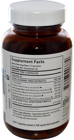 健康，甲狀腺 - Gaia Herbs, Thyroid Support, 120 Vegetarian Liquid Phyto-Caps