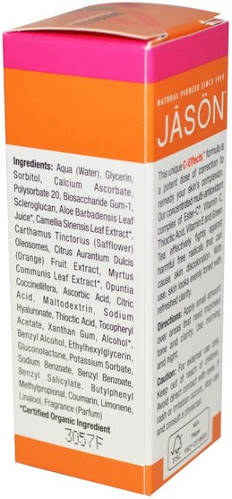 健康，女性，α硫辛酸乳膏，乳霜，乳液 - Jason Natural, C-Effects, Hyper-C Serum, Anti-Aging Daily Spot Treatment, 1 fl oz (30 ml)