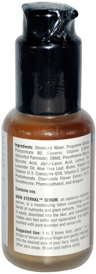 健康，女性，α硫辛酸乳膏噴霧，dmae液體和標籤 - Source Naturals, Skin Eternal Serum, 1.7 fl oz (50 ml)