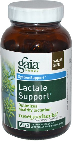 健康，女性 - Gaia Herbs, SystemSupport, Lactate Support, 120 Vegetarian Liquid Phyto-Caps