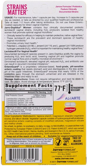 健康，女性 - Jarrow Formulas, Jarro-Dophilus Probiotic, Women, 5 Billion, 10 Enteric Coated Veggie Caps